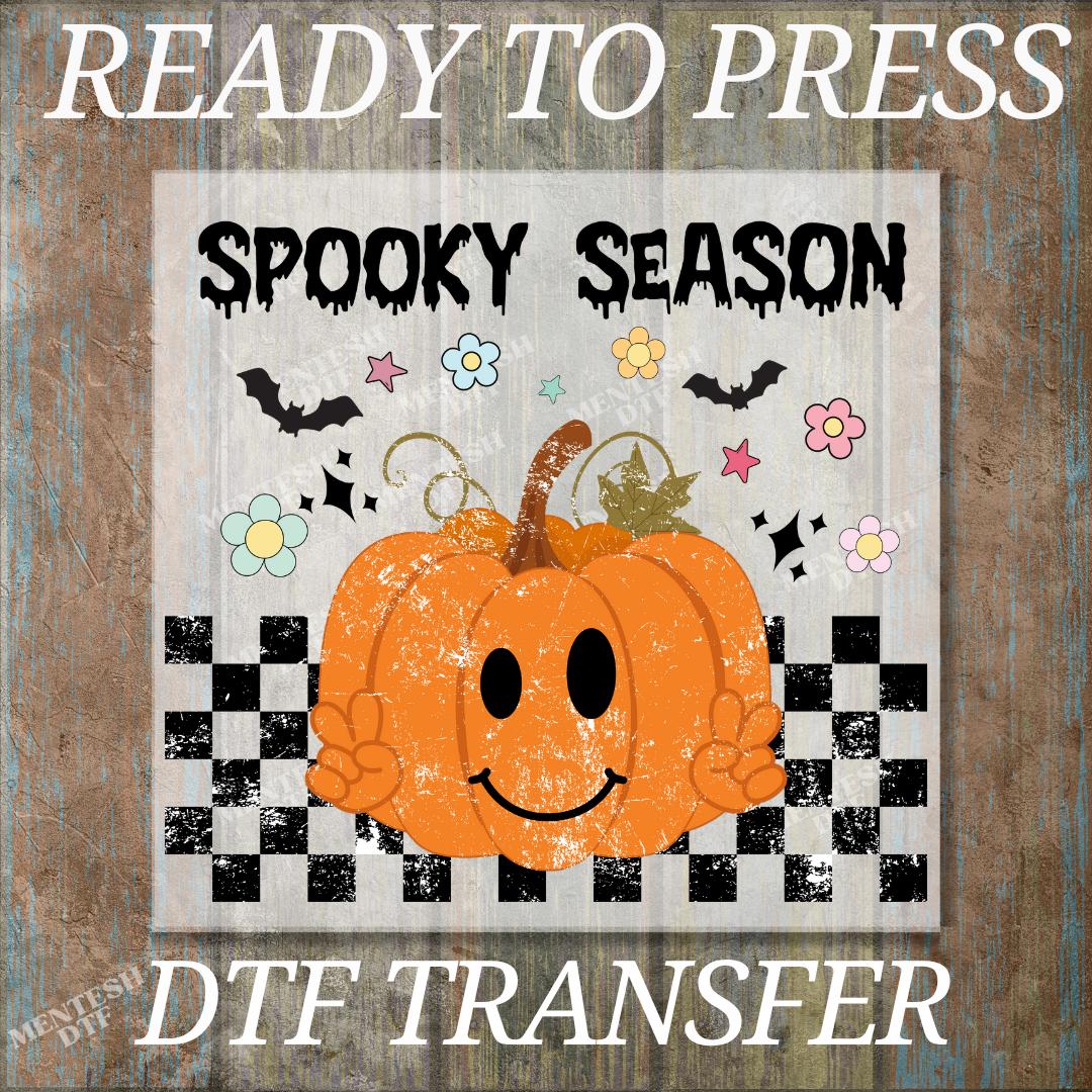 Retro Pumpkin Halloween DTF Transfer, Spooky Ghost Ready To Press, Fall Pumpkin Boo Heat Press Design, Vintage Halloween Print
