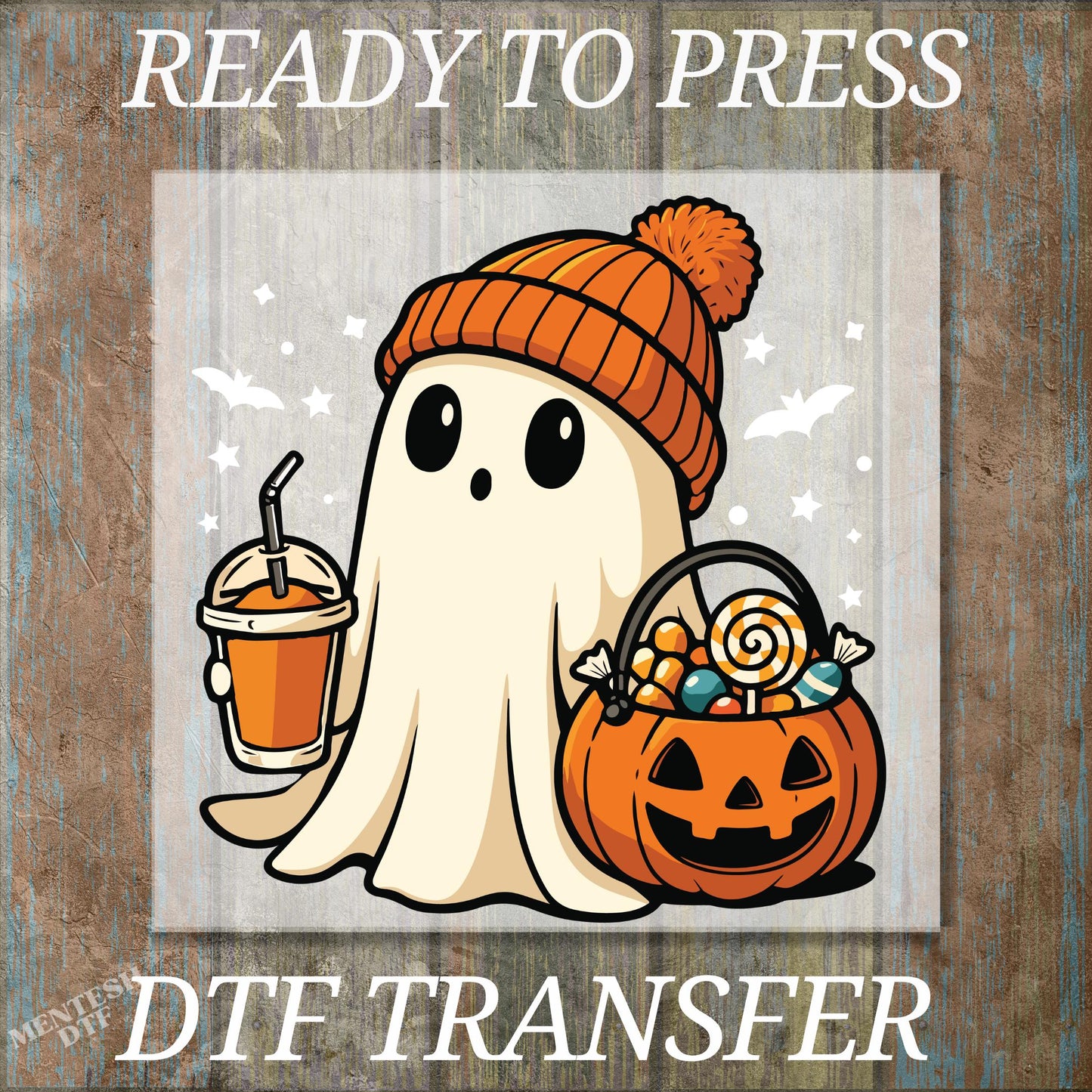 Halloween Ghost Coffee DTF Transfer, Pumpkin Boujee Spooky Coffee Design, Ready To Press DTF Print