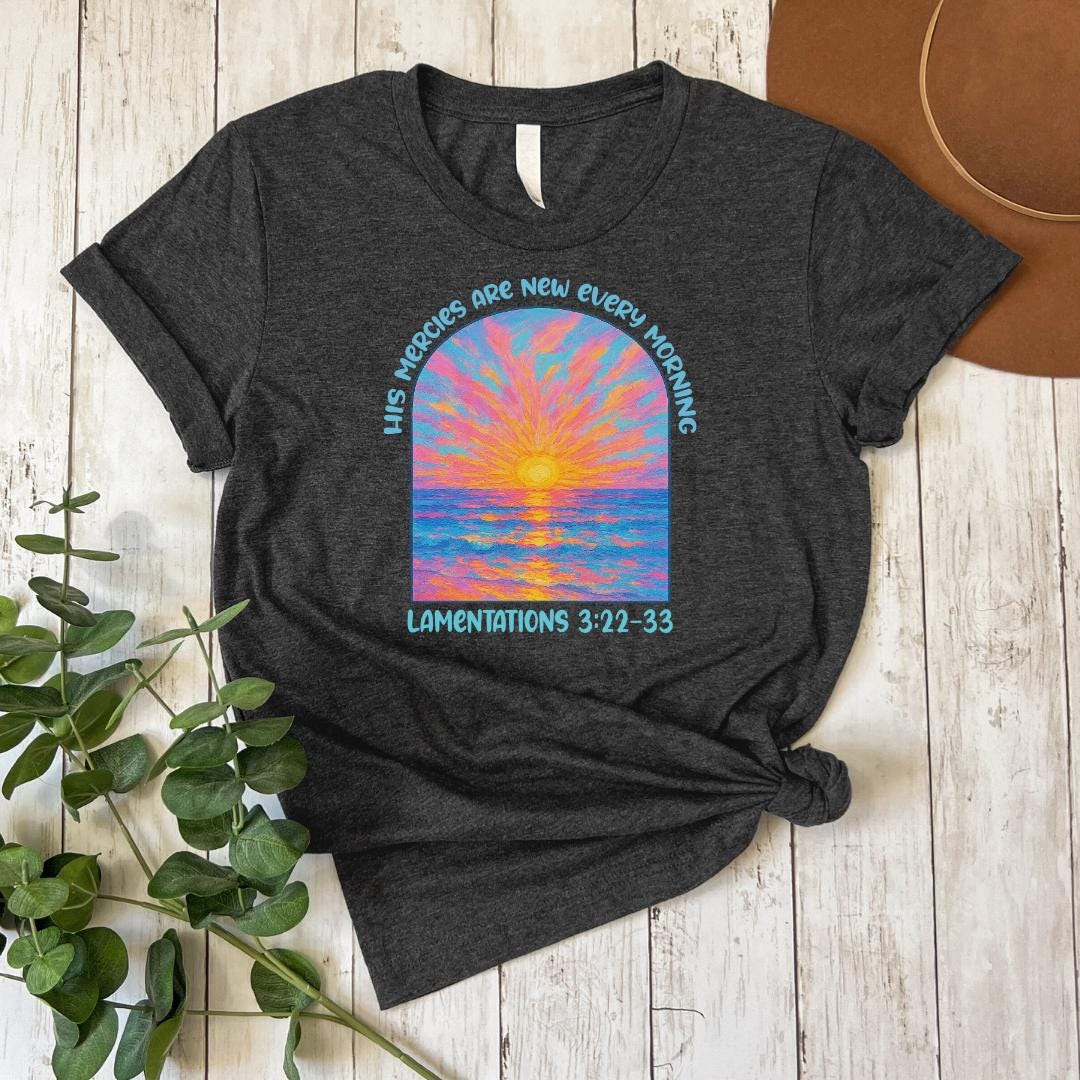 a t - shirt with a sunset on it