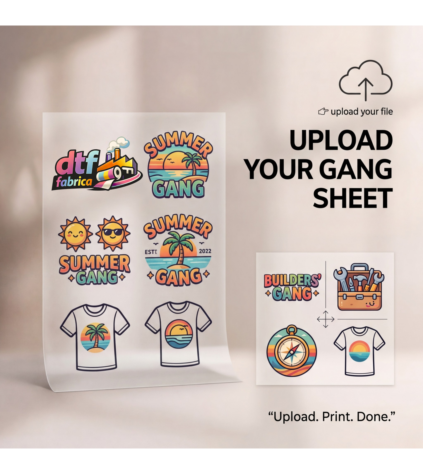 Upload DTF Gang Sheets