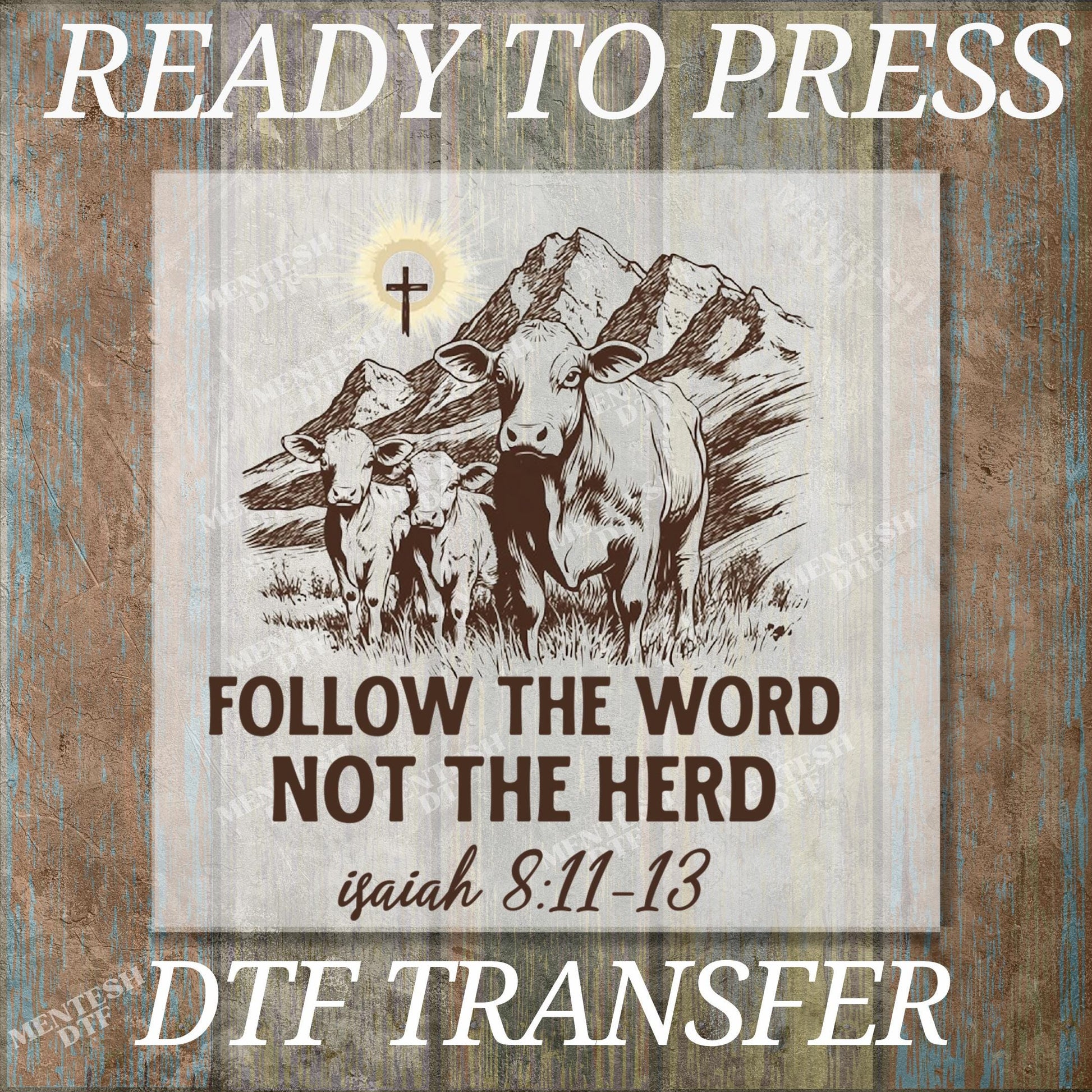 Western Christian Ready To Press, Follow The Word Not The Herd DTF Transfer, Isaiah 8:11-13, Western Dtf, Castles Tee Dtf, Iron On Transfer