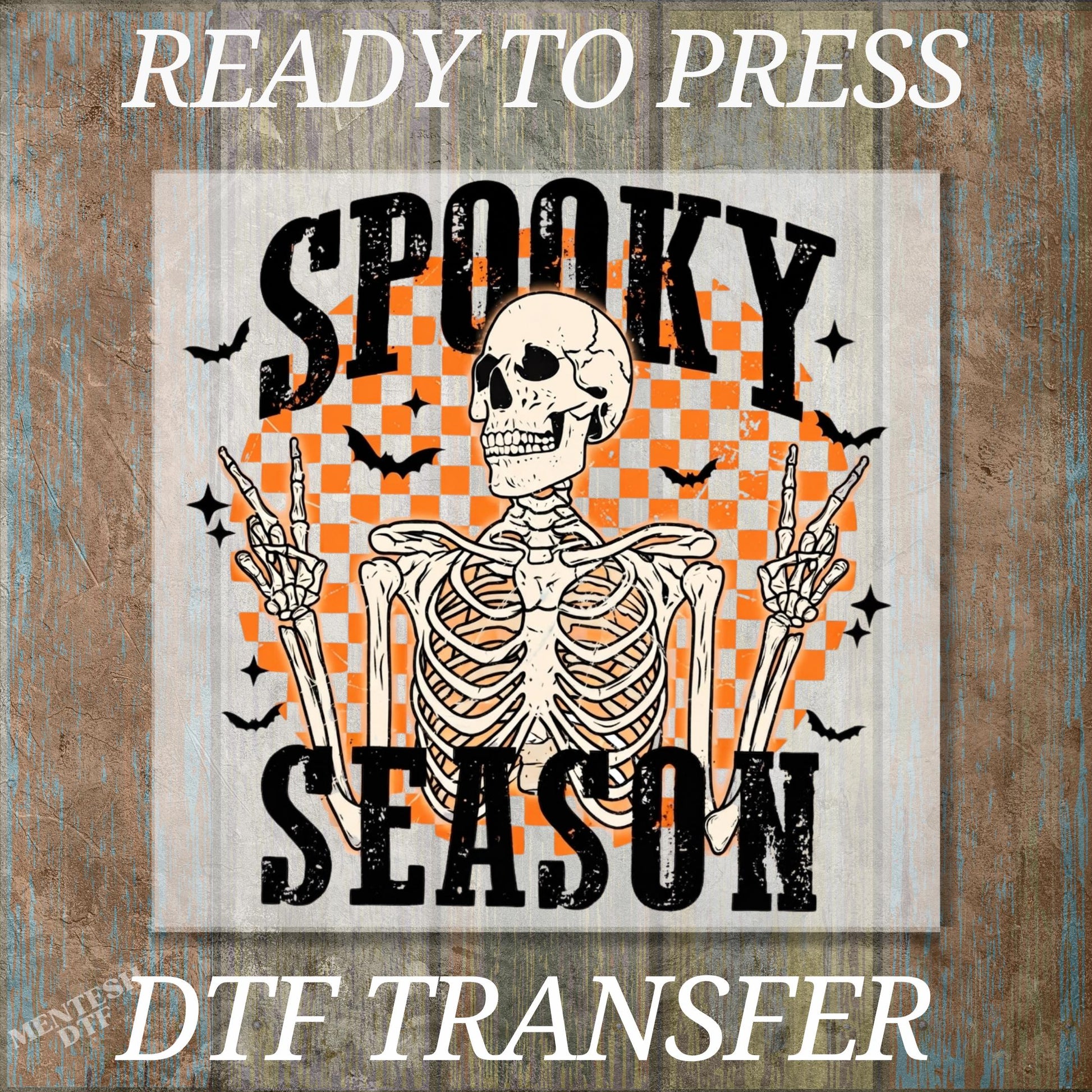 Spooky Season DTF Transfer, Halloween Skeleton DTF Print, Ready to Press Heat Transfer, Full Color Halloween Transfer, DTF Prints