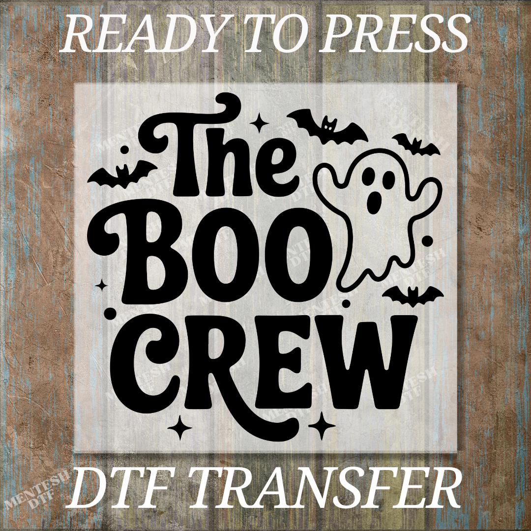 Boo Crew Halloween DTF Transfer, Ready to Press Matching Shirt Design