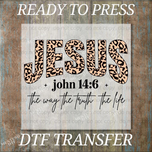 Jesus The Way The Truth The Life DTF Transfer, Ready to Press Bible Verse