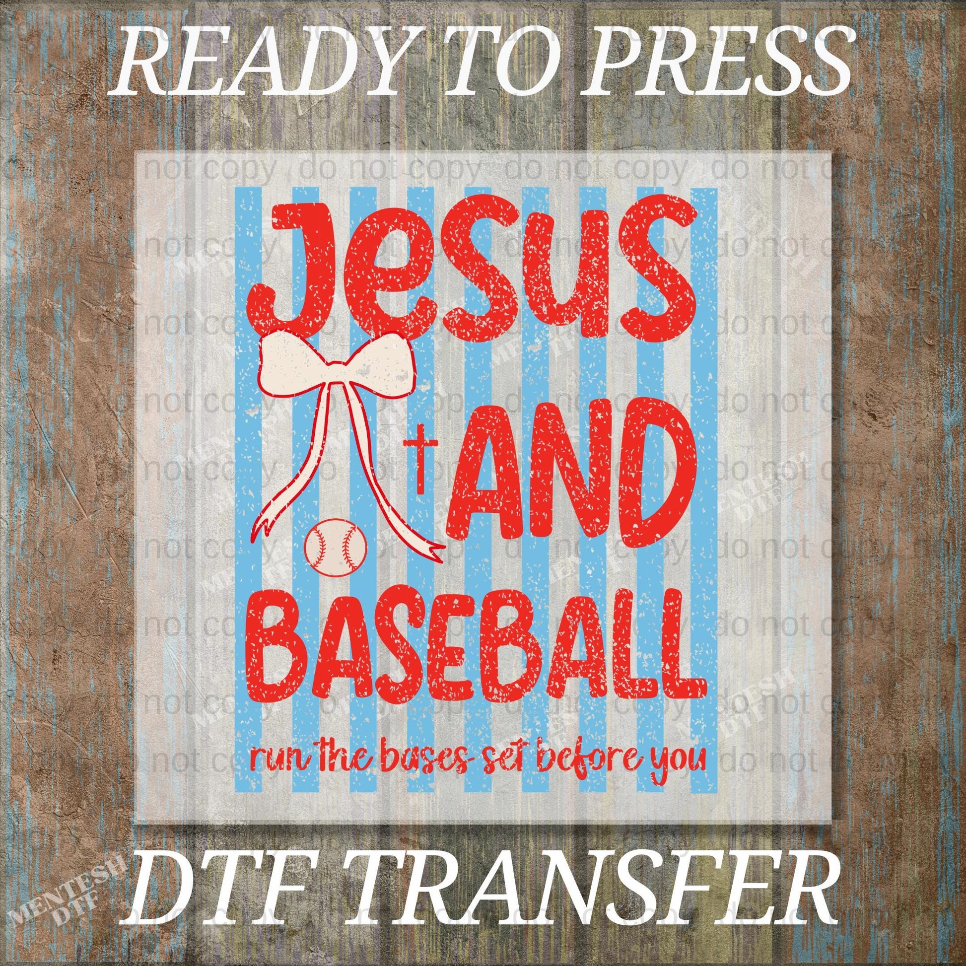 Jesus Baseball DTF Transfer, Christian T-Shirt Design, Ready to Press, Faith Shirt, Gospel Shirt