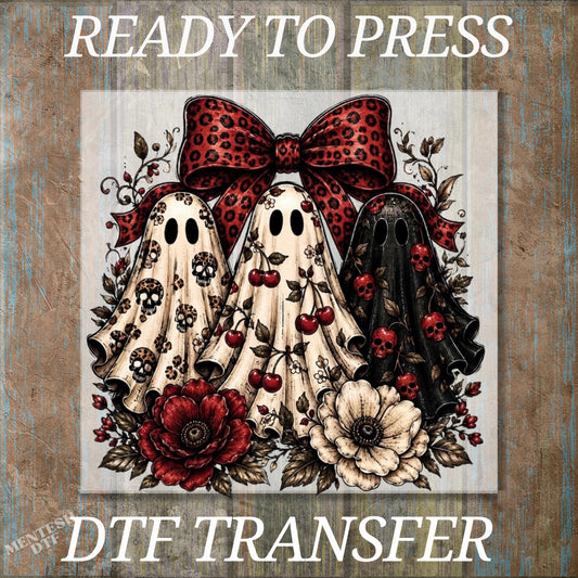 Mentally I'm Here Hello Fall DTF Transfer, Funny Ghost Pumpkin Ready to Press Transfer, Fall Coffee Lover Halloween Iron On Print
