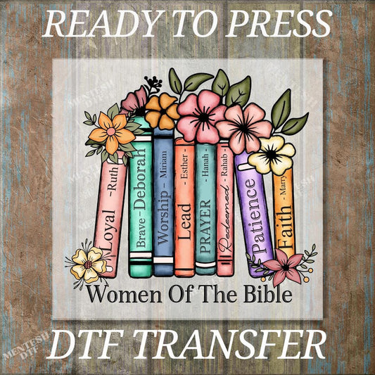 Floral Women of the Bible DTF Transfer, Ready to Press Christian Faith Design