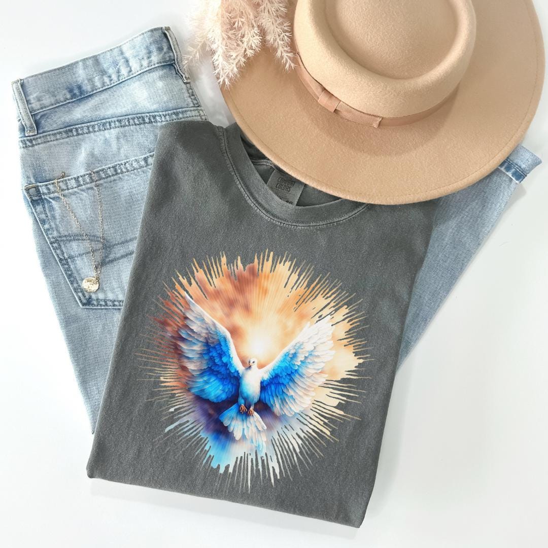 Holy Spirit Dove DTF Transfer: Christian Religious Apparel Print