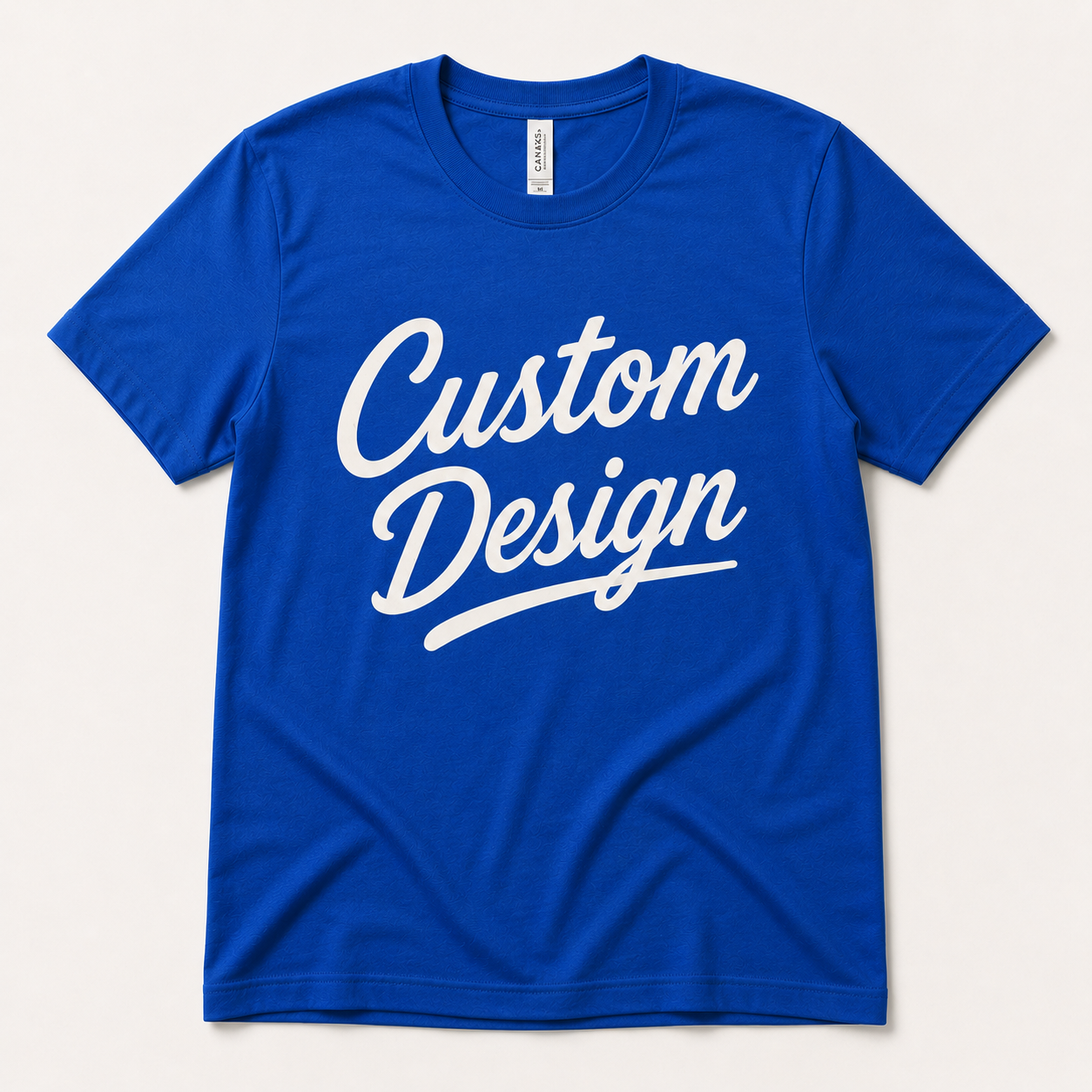 Custom Design T Shirt Mockup, Royal Blue Bella + Canvas Style Tee, Personalized Shirt Preview, Upload Your Own Design, Custom Printed Unisex T Shirt