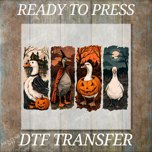 Halloween Goose DTF Transfer, Witch Goose Design Ready To Press, Moonlight Goose Print, Spooky Boo Ghost DTF, Cold Peel Heat Press
