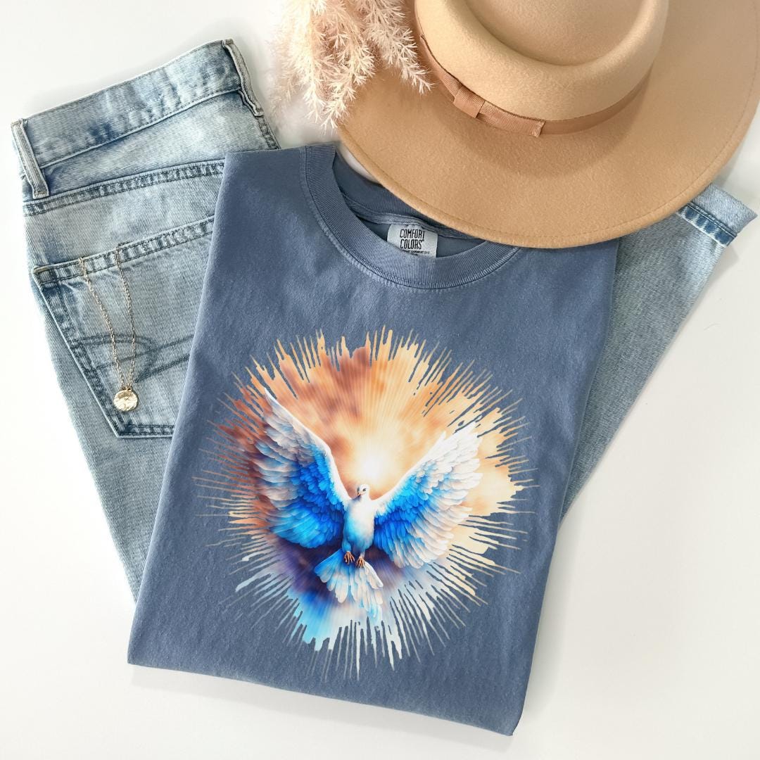 Holy Spirit Dove DTF Transfer: Christian Religious Apparel Print